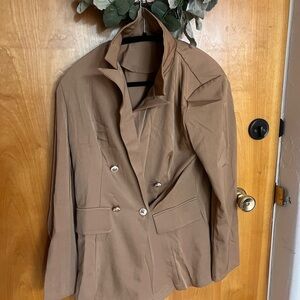 Tan brown Blazer with Wide Lapel